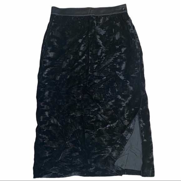Escada Dresses & Skirts - Vintage Escada Black Crushed Velvet Midi Pencil Skirt Size 8 Whimsigoth Romantic